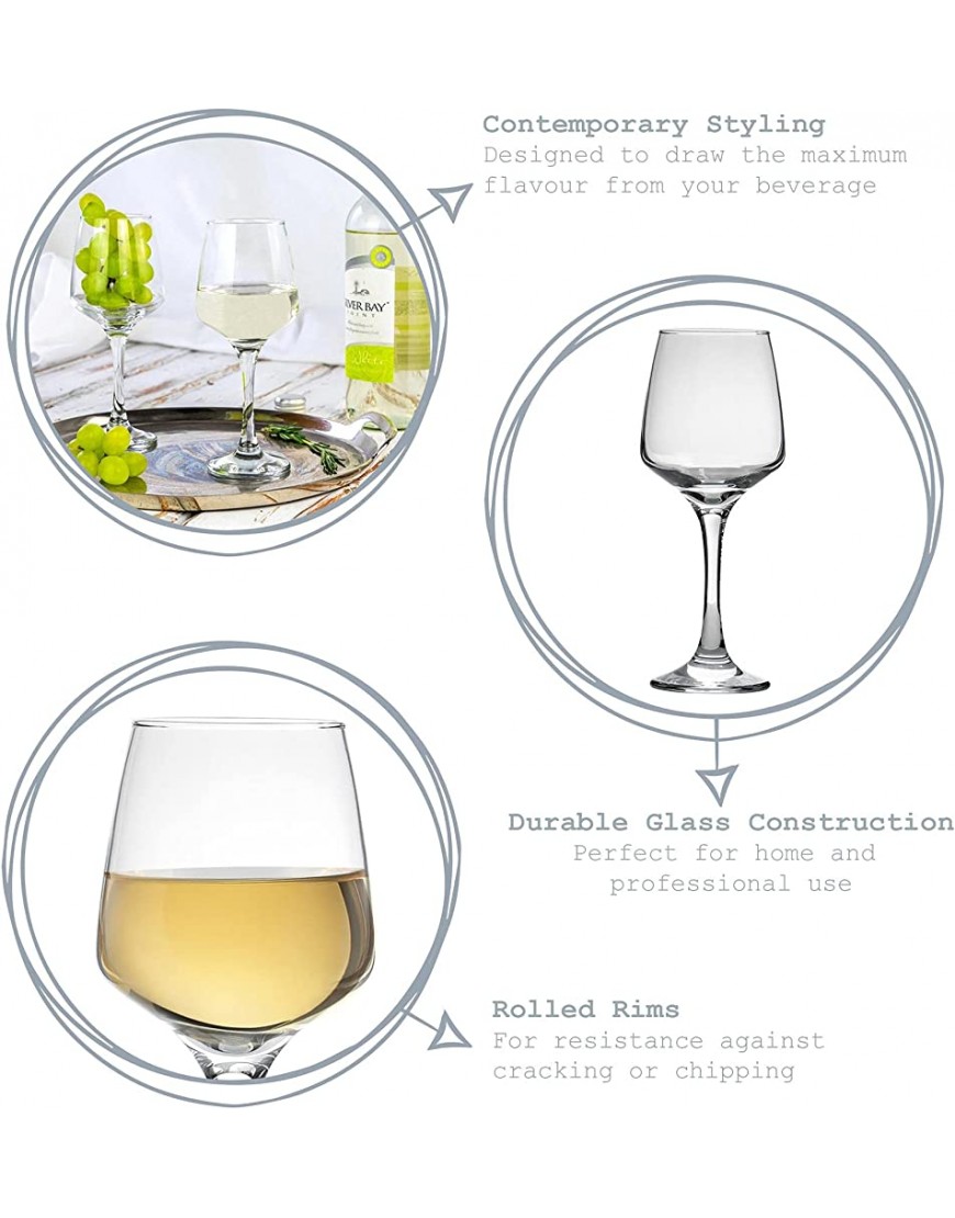 Argon Tableware Argon Vaisselle Tallo Verres à vin Blanc Tallo Verres à vin Blanc Contemporain Lave-Vaisselle Coffre-Fort 295ml Clear Pack de 6 - BV6BERJSK