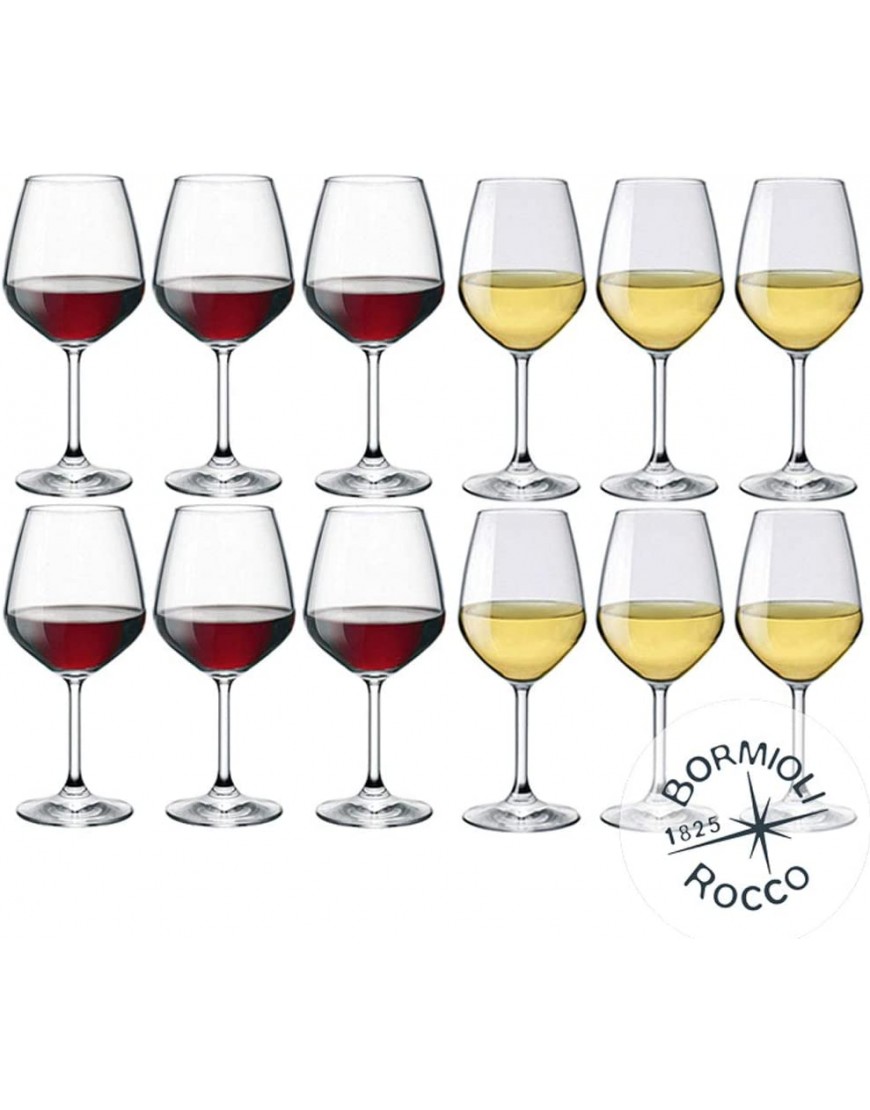 Collection Divino Bormioli Rocco Lot de 12 verres à vin – 6 Divino Rouge 53 cl + 6 Divino Blanc 44 cl élégance à table - B873KTVSO