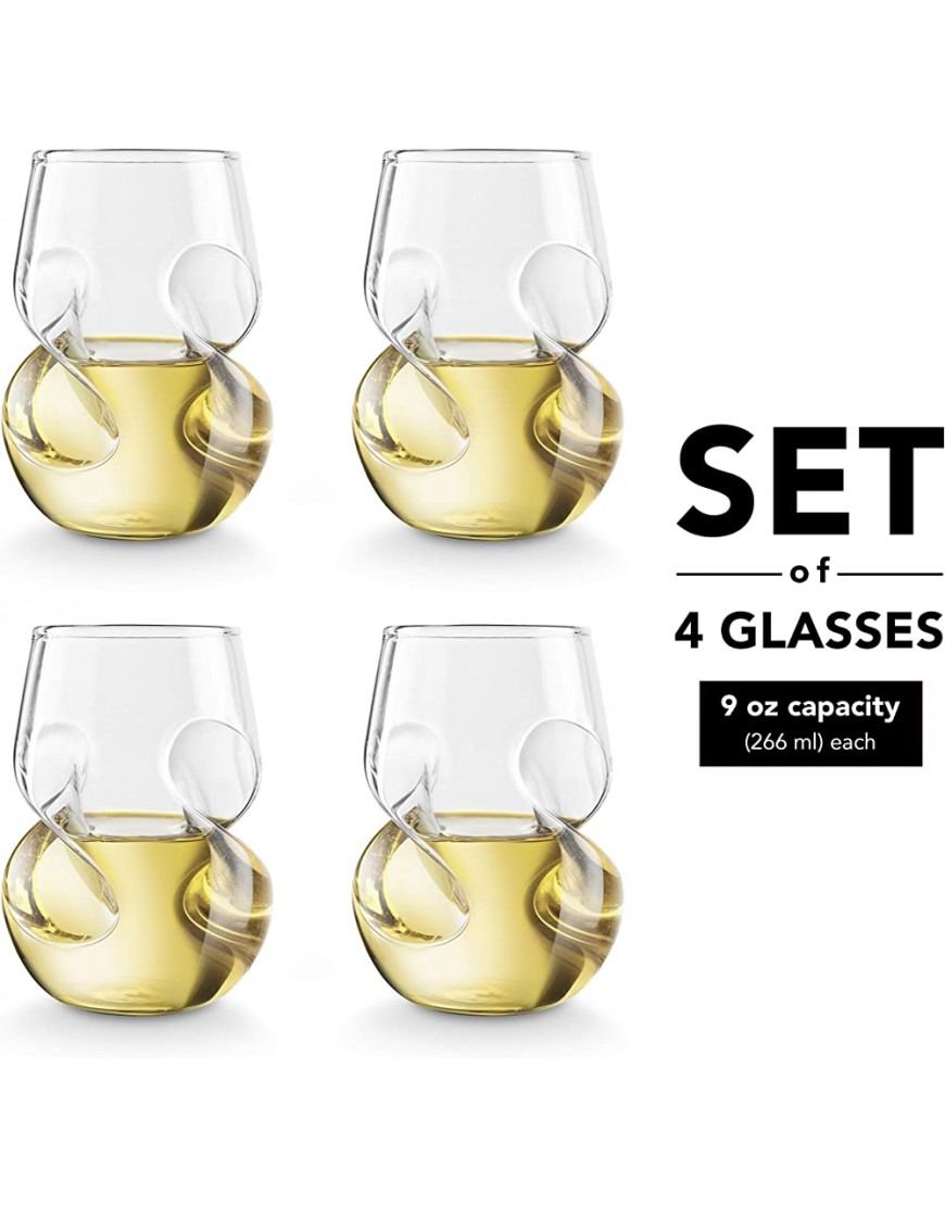 Final Touch Conundrum verres à vin blanc en verre soufflé à la main 266 ml-Lot de 4 - B4V58UAFF