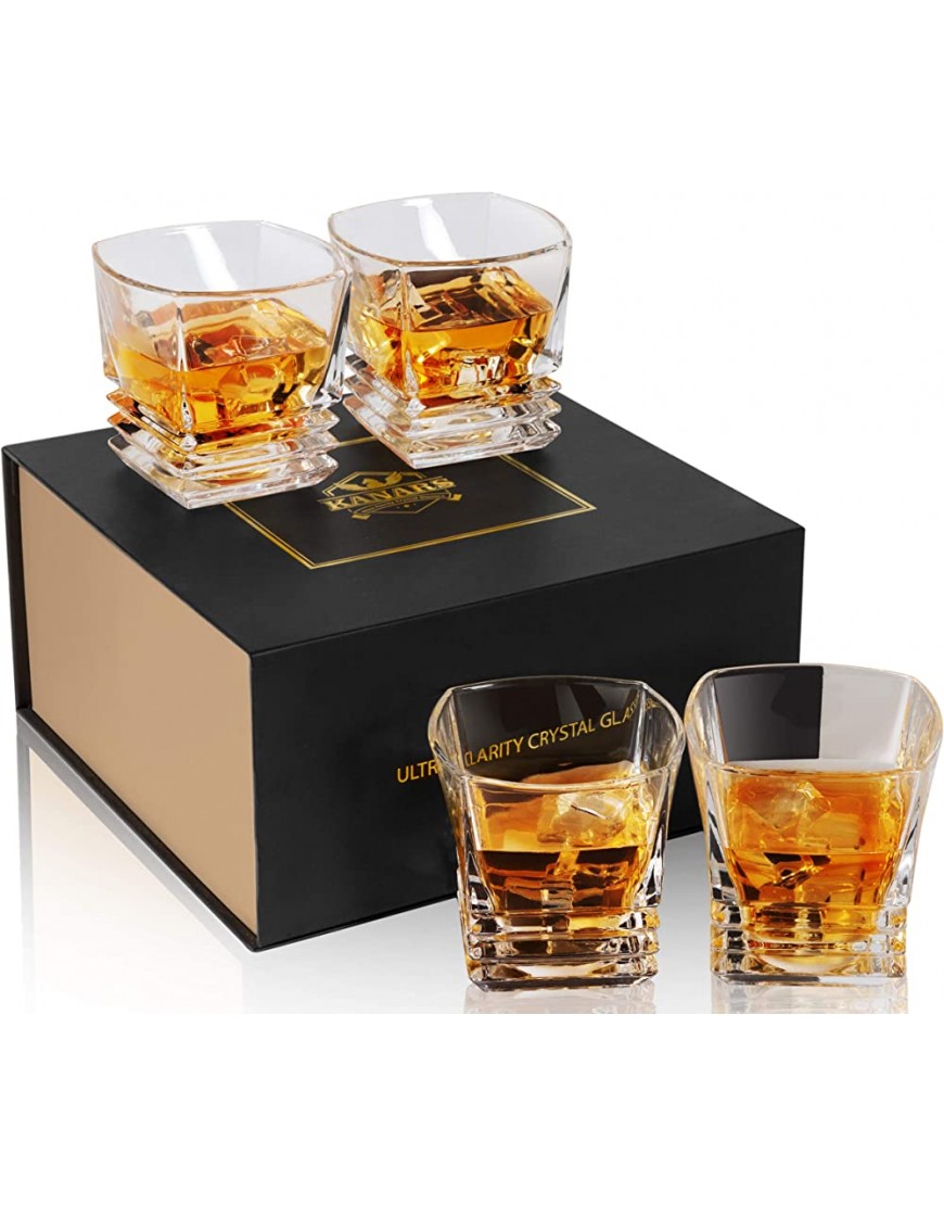 KANARS Verre à Whisky Verres a Whiskey en Cristal pour Scotch Cognac Whisky Martini Belle Boîte Cadeau 260 ml Lot de 4 Pièces - BMM7NXDGK