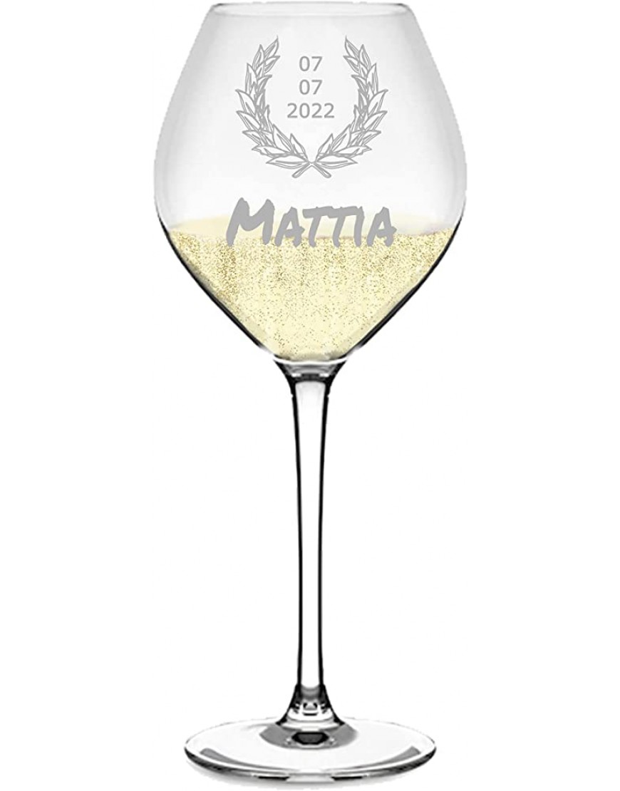 MASTERLASER3.0 Verre à vin personnalisé mousseux prosecco et coupe à champagne gravé personnalisable avec nom initiales date et différents caractères. Idée cadeau - B7DK1JRHF