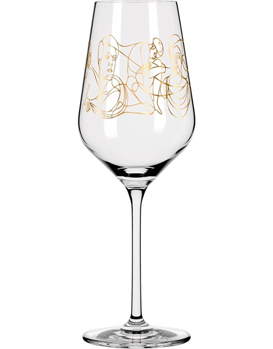 Ritzenhoff 3411001 Lot de 2 verres à vin blanc 300 ml Série Sagengold N° 1 Mythologie Or véritable Fabriqué en Allemagne - B79ADIXWH