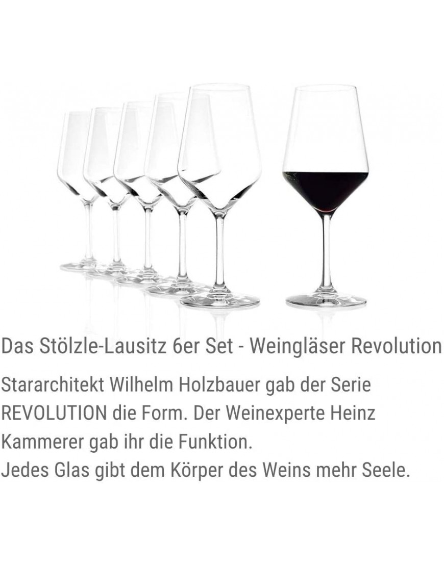 STÖLZLE LAUSITZ Verres à vin rouge Revolution 490ml I set de 6 I verre noble en cristal incassable I lavables au lave-vaisselle I verre à vin rouge pour de nombreux cépages - BKH39XWSC