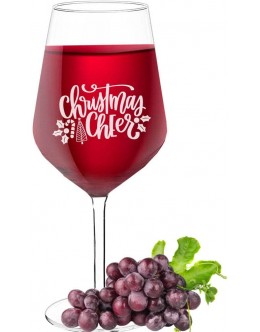 Verre à vin avec inscription gravée « Christmas Cheer » cadeau pour sœur 530 ml - B382KQUFL