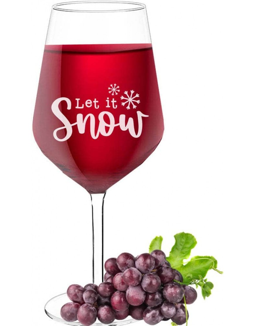 Verre à vin pétillant avec texte gravé « Let It Snow » idée cadeau d'anniversaire taille 530 ml - B9A1KFUVQ