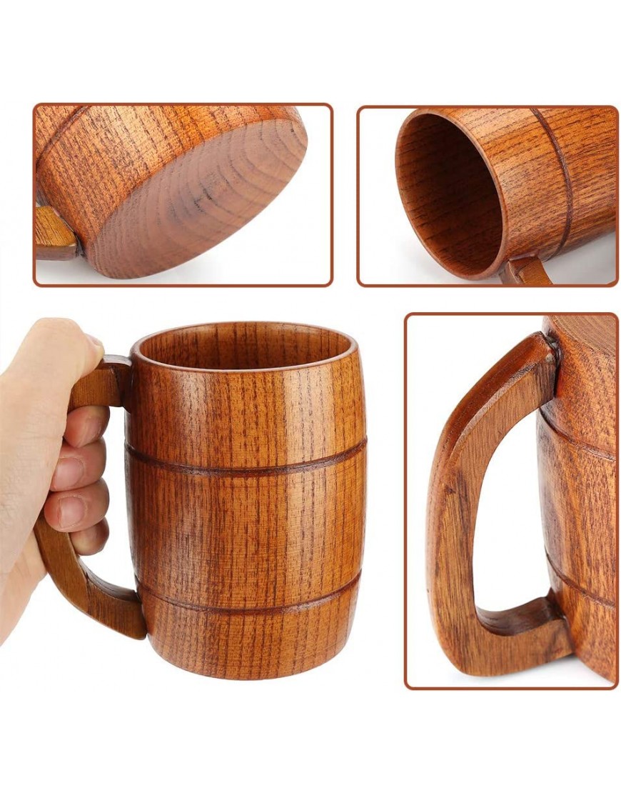 Tasse à bière en bois faite à la main tasse classique en bois respectueuse de l'environnement - B7897JZWL