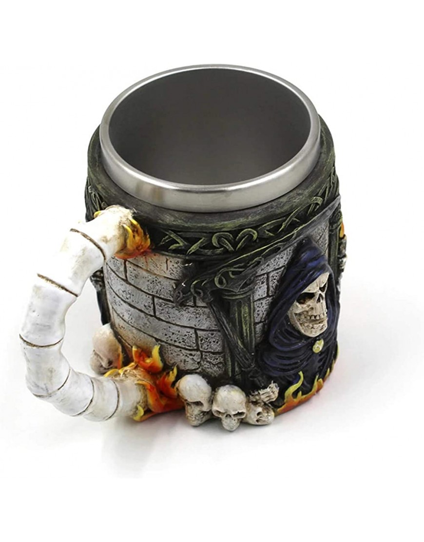 ZORILO Personnalisez la Tasse de Corne de chope de bière de Style gravé Tasses de chope de bière de Conception Gothique de Mort de Squelette Tasses et Tasses de café 3D Halloween - B3B8DEOUV
