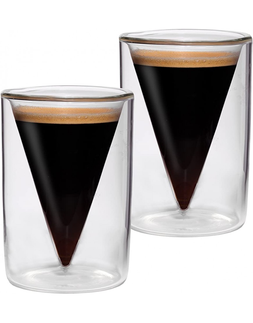 2x verres à double paroi de 70 ml et 2 cuillères un design moderne pour votre espresso design exclusif cadeau exceptionnel Spikey F de Feelino R - B92BBNEHL