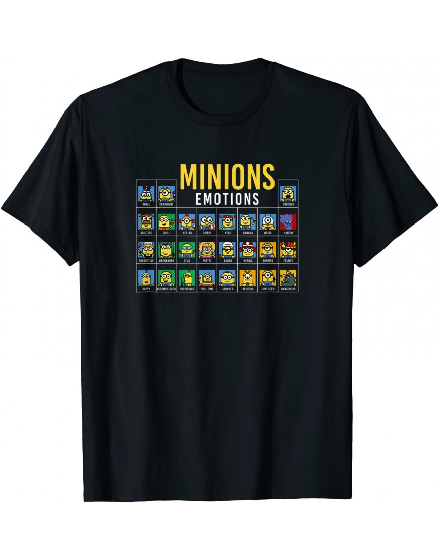 Despicable Me Minions Group Shot Periodic Table Of Emotions T-Shirt - B1VEMNSGU