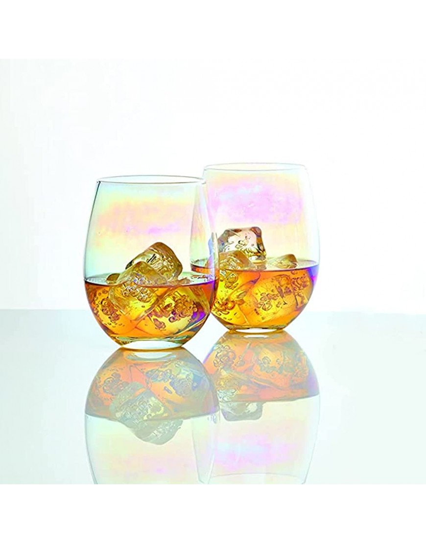 KitchenCraft Barcraft Rainbow-Pearl Iridescent Tumbler Glasses Glass Multi-Colour 8.5 x 8.5 x 11.7 cm - BJADQBYCV