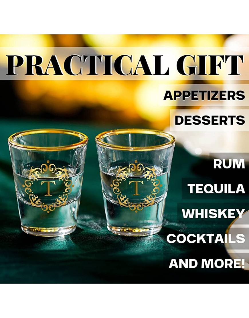 Lot de 2 verres à shot personnalisés pour les amateurs de vodka whisky ou tequila cadeau d'anniversaire cadeau de Noël pour lui elle avec initiale S - B5A8DRUER