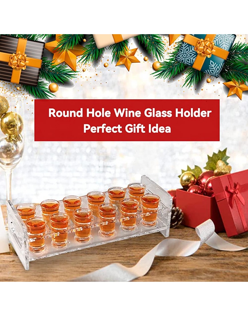Porte-verres à shot 12 trous support acrylique pour verres à shot serveur pour boissons avec plateau pour la maison le bar le pub et la fête - B1538KIIJ