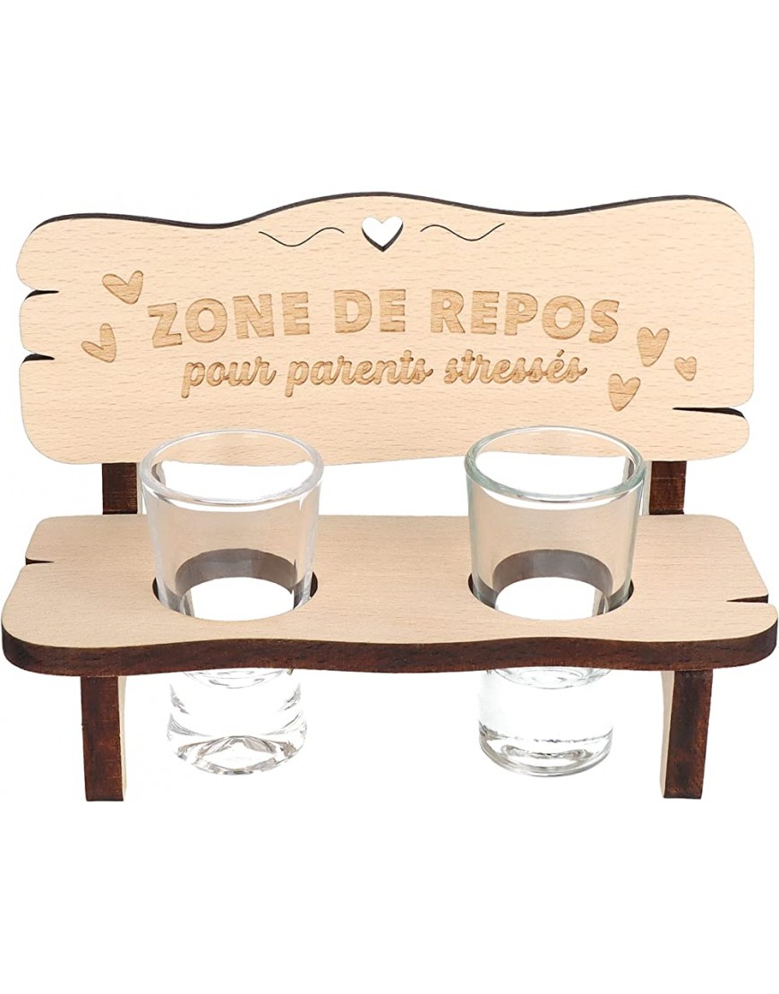 Spruchreif · Banc d'alcool avec 2 verres · Cadeau pour les parents · Banc à liqueur avec gravure · Cadeau pour les parents · Cadeau humoristique pour les futurs parents · Cadeau maman papa - BA23MBGMF