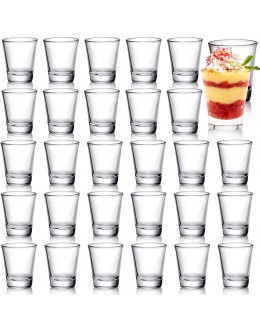 Tebery Lot de 30 verres à shot ronds avec base lourde 56,7 g petits verres à shot en verre transparent pour vodka whisky tequila expresso liqueur - B2VKAHFLY