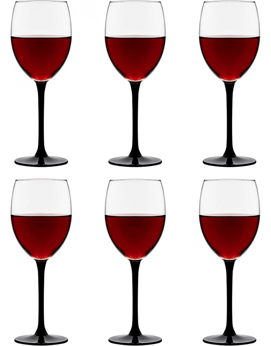 Libbey Verre à vin rouge Contro – 330 ml 33 cl 6 pièces Base noire Vont au lave-vaisselle Qualité supérieure - BHAE7NJBO