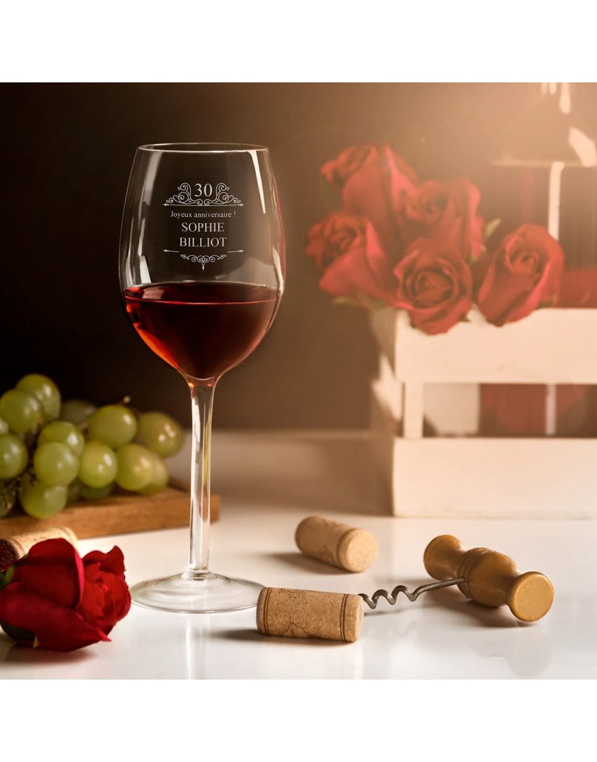Maverton 6 Verres à Vin en Cristal pour elle 6 Verres gravés 350 ml Verres Personnalisés Vin Rouge et Blanc Cadeau d’anniversaire pour chaque Femme Motif - B5B44LNHR