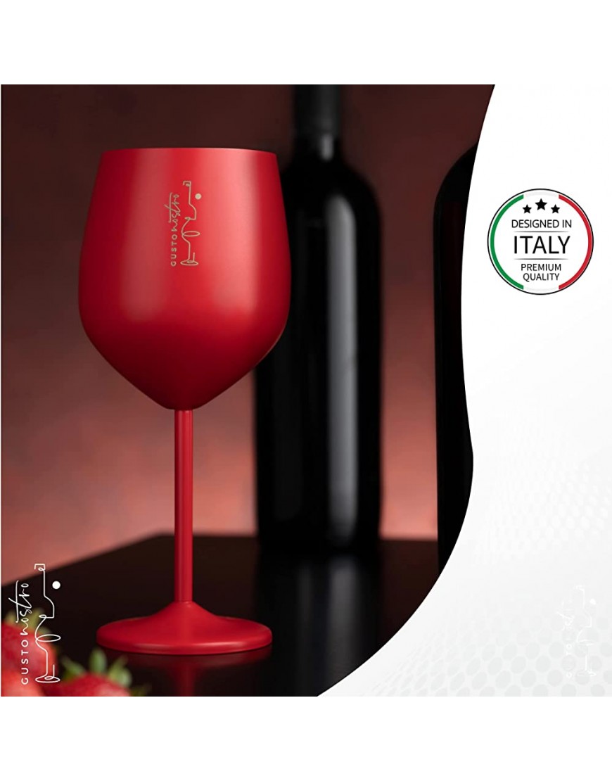 Verres à vin en acier inoxydable – gobelets incassables de 540ml pour les fêtes extérieures à la piscine les toasts de mariage verres élégants en rouge pour le champagne et les cocktails,Pack de 2… - B1453HRXL