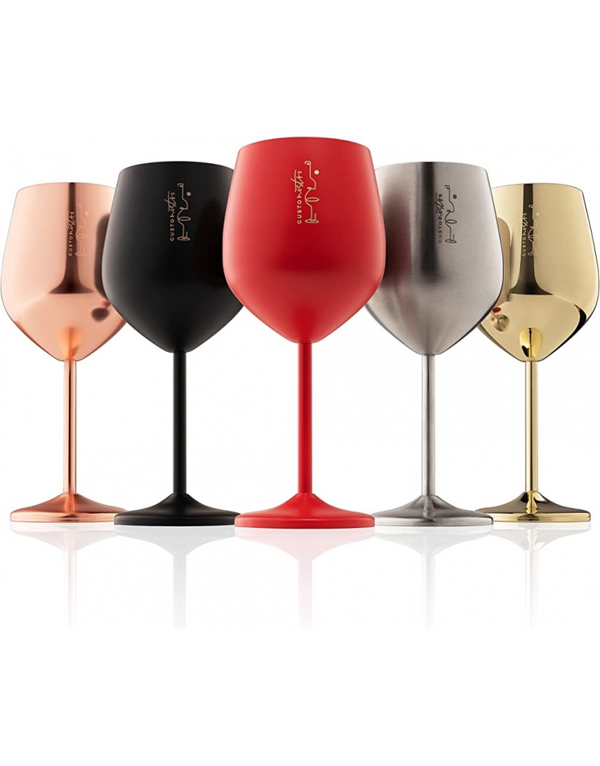Verres à vin en acier inoxydable – gobelets incassables de 540ml pour les fêtes extérieures à la piscine les toasts de mariage verres élégants en rouge pour le champagne et les cocktails,Pack de 2… - B1453HRXL