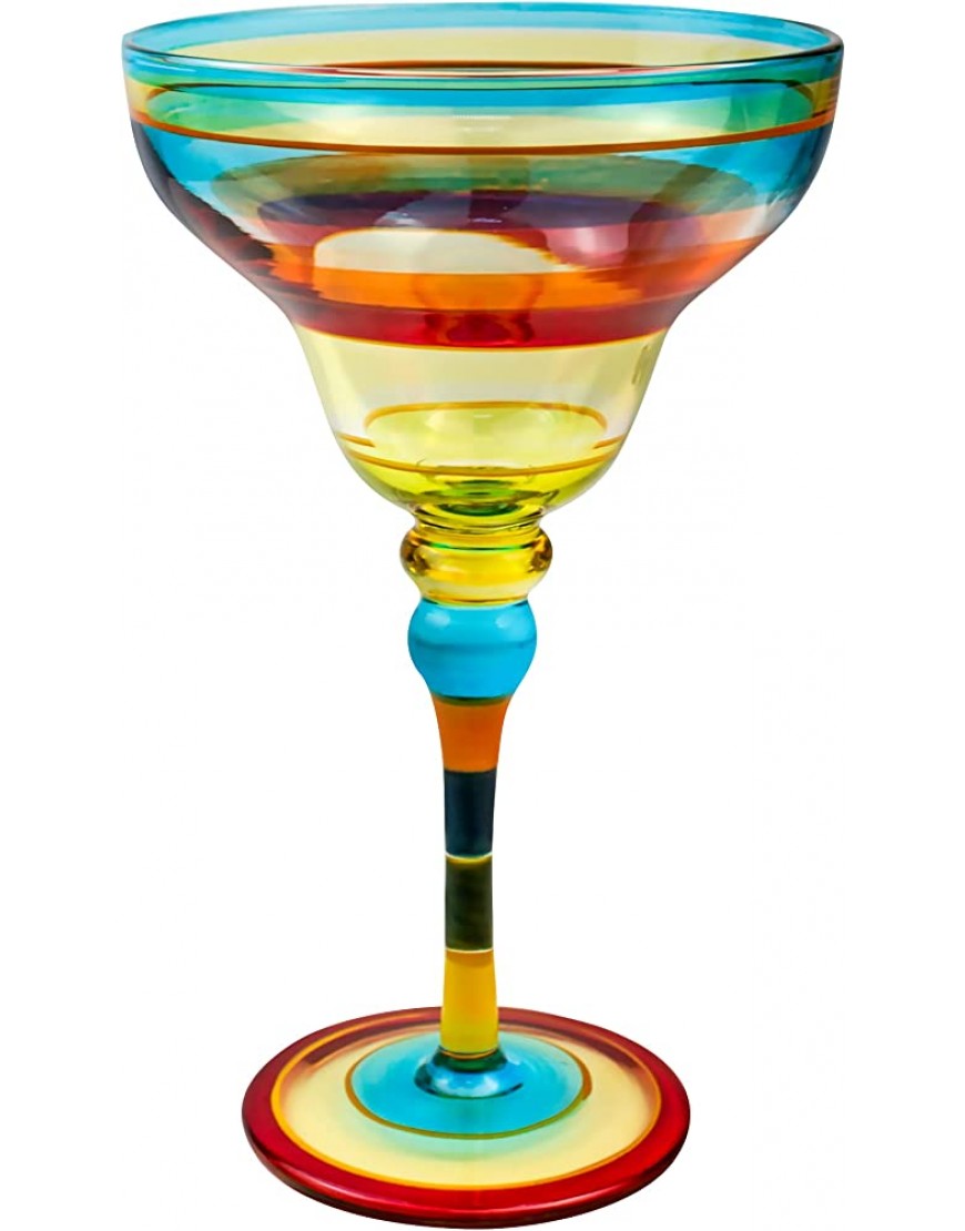 1 verre à margarita peint à la main de 270 ml verres à cocktail parfaits pour un cadeau de couple fête de Margarita enterrement de vie de jeune fille cadeau de mariage rayures colorées - BKH47FGZK
