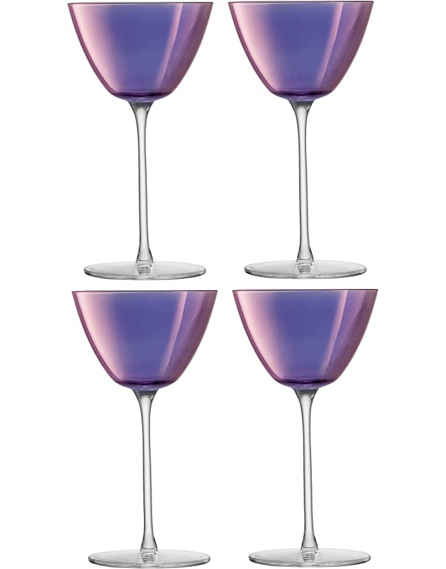 Aurora AR03 Lot de 4 verres à martini 195 ml Violet polaire | Verre cristallin et passe au lave-vaisselle - BJ4ABLQKM