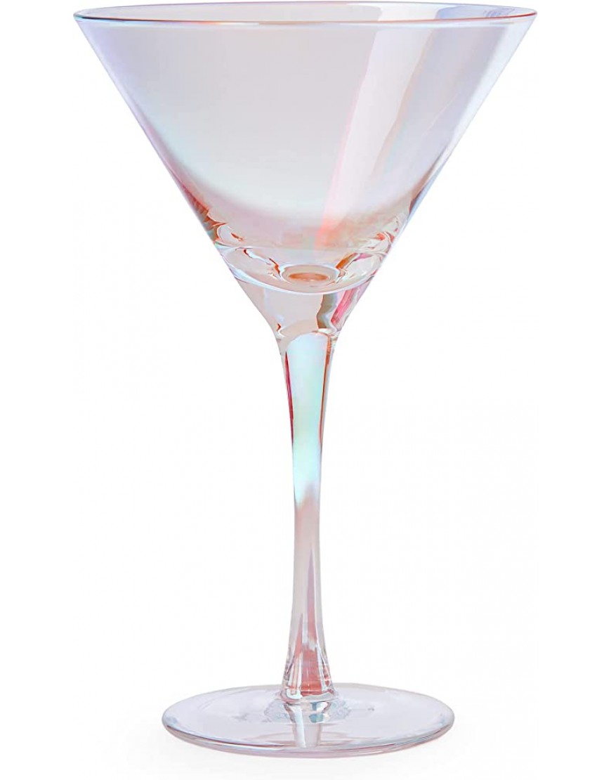 Beautify Lot de 2 verres à martini irisés Deux grands verres à cocktail effet arc-en-ciel 2 verres à cocktail en forme de cône nacré Parfaits pour expresso martinis pornstar - BW76DZNVZ