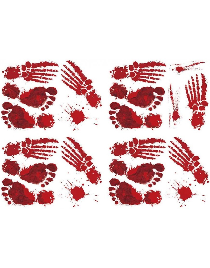 Guangcailun Thème Halloween Stickers muraux Rouge Empreinte Handprint Autocollants Salon Chambre Decors Effrayant - BVN97MYUX