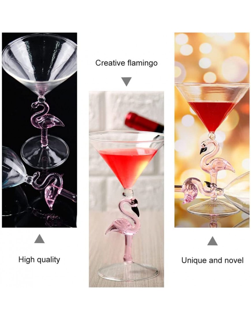 HEALLILY Creative Flamingo Verres À Martini Martini Gobelet en Verre Vaisselle Unique Bar Verres à Vin Longue Tige Verres à Vin Rose - B8B46AIPY
