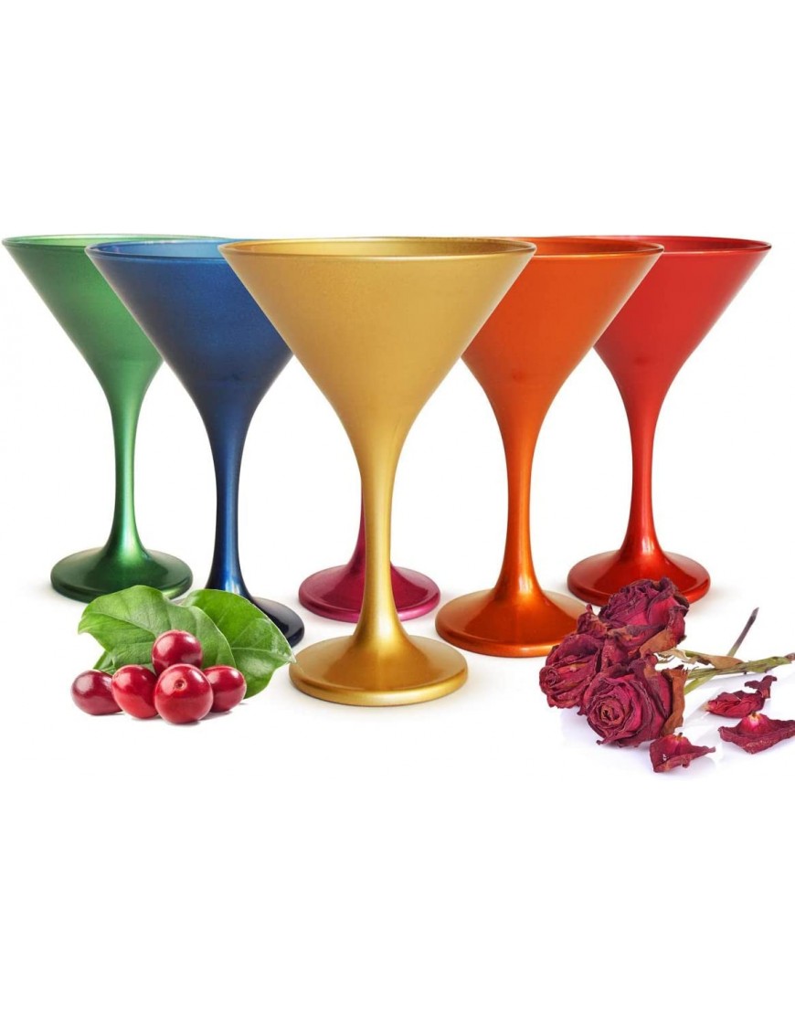 Sendez Viva Lot de 6 verres à martini multicolores - BM6M3UAHW