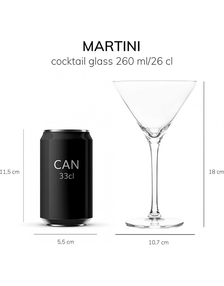 Verre à Cocktail Martini Joya de Libbey 260 ml 26 cl 6 Pièces Vont au lave-vaisselle Parfait pour un cocktail à la maison - BQB9BYOKE