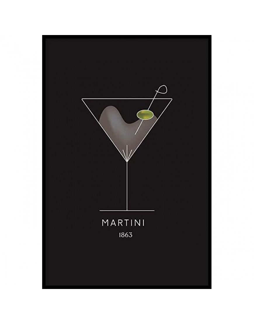 Walljar Cocktail Martini Affiche avec liste - BH2W7WPVJ