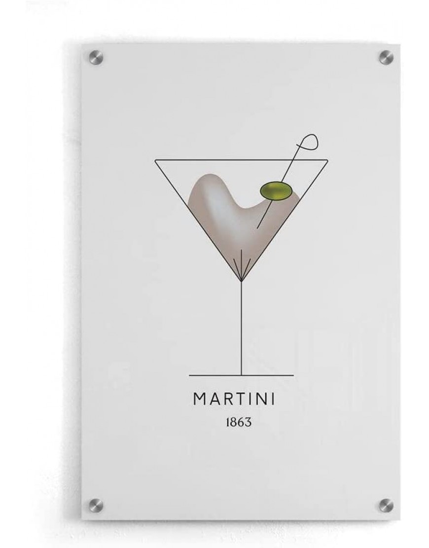 Walljar Martini Cocktail Peinture Plexiglas - BEVDKASFK