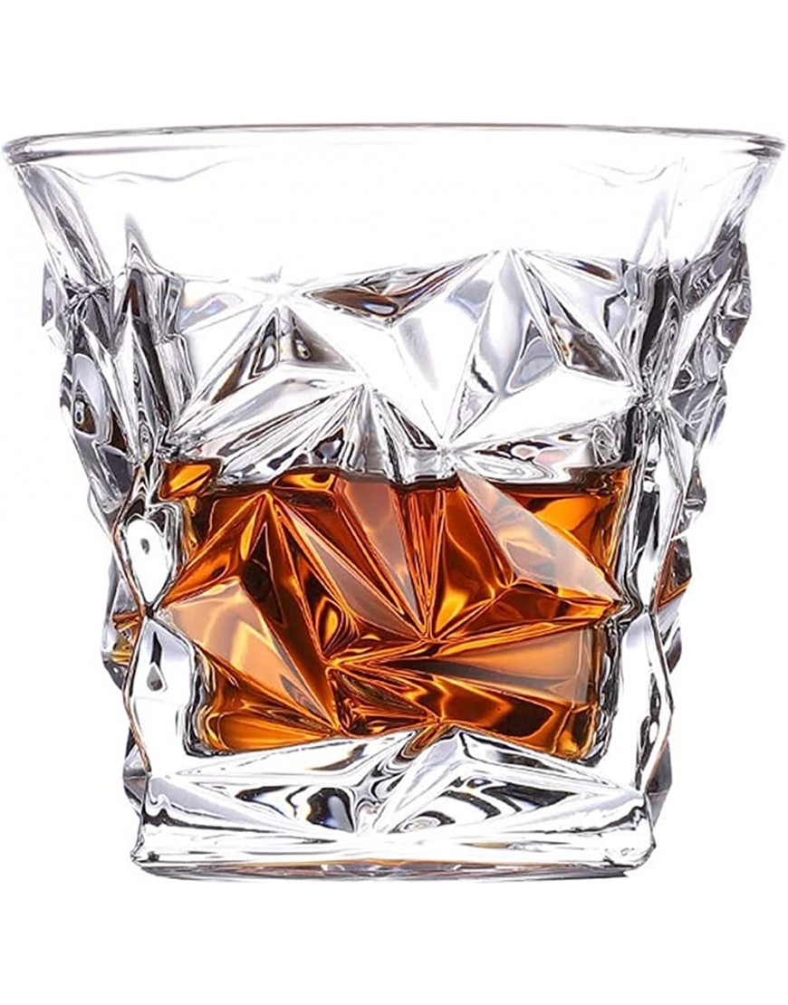 4 PIÈCES Verres de whisky à la mode for la maison Bar Beer Water and Party Hotel Mariage Verre à vin en cristal for Whiskey Scotch Bourbon Cocktails RHUM Verres de whisky durables carafe whisky - B8W35OOQP