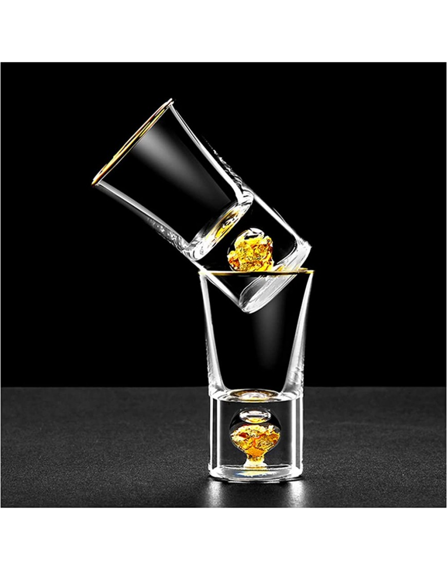 Chope À Biere 24k Gold Fill Crystal Liqueur Spiritueux Spiritueux Verre Bar de haute qualité Golden Sake Vodka Petites coups de vin Verres à vin Coupe Verre De Vin  Color : 2 Pcs Shot Glass  Size : - BQQ24KNLY