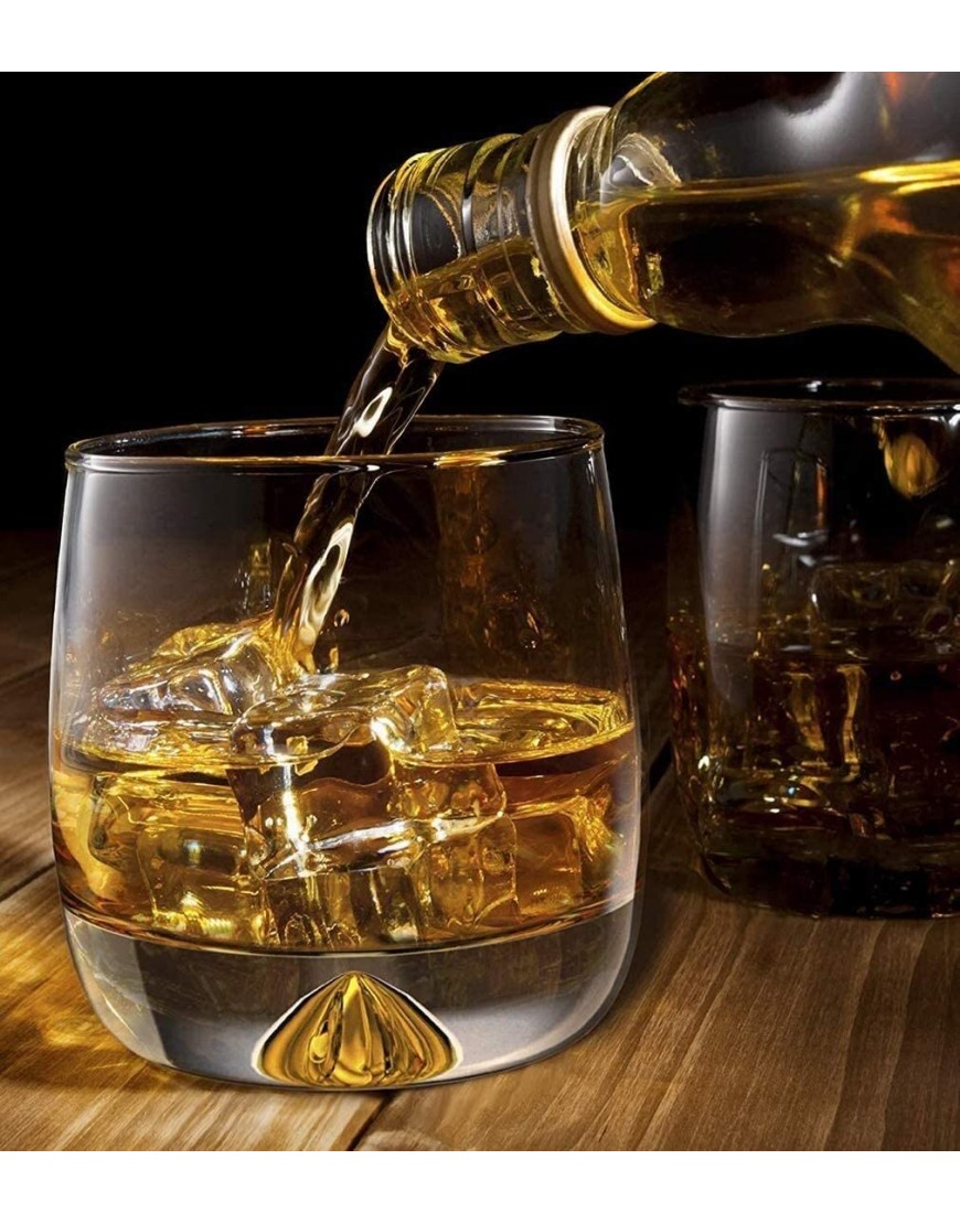 NIANXINN Verres de Whisky Arrondi Cristal soufflé à la Main épais de Fond de Fond pondéré Parfait pour Les manhattans à l'ancienne Les Cocktails Ensemble de 2 Carafe Whisky - BKAW7RYXW