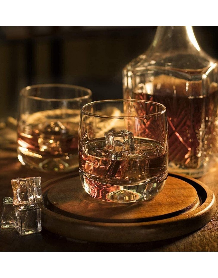 NIANXINN Verres de Whisky Arrondi Cristal soufflé à la Main épais de Fond de Fond pondéré Parfait pour Les manhattans à l'ancienne Les Cocktails Ensemble de 2 Carafe Whisky - BKAW7RYXW