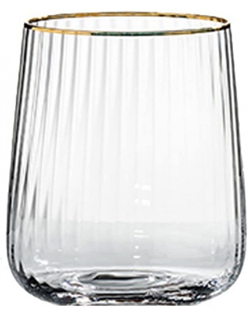 Verres à eau Verre Coupes Crystal Gold Rim Verre Buvière Tasse de tasse Whiskye Coupe Verres à vin Grand thé Cafetière Coupe Accueil Cafe Bar Boireware pour la maison Cuisine  Capacity : 475ml  - BVBKELVDN