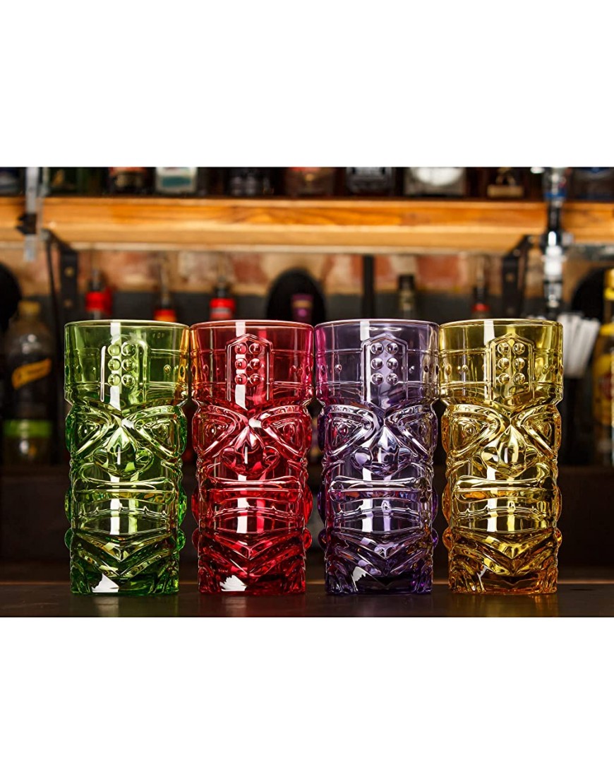 Bar Bespoke Lot de 4 verres colorés Tiki Highball - BAH48BRMW