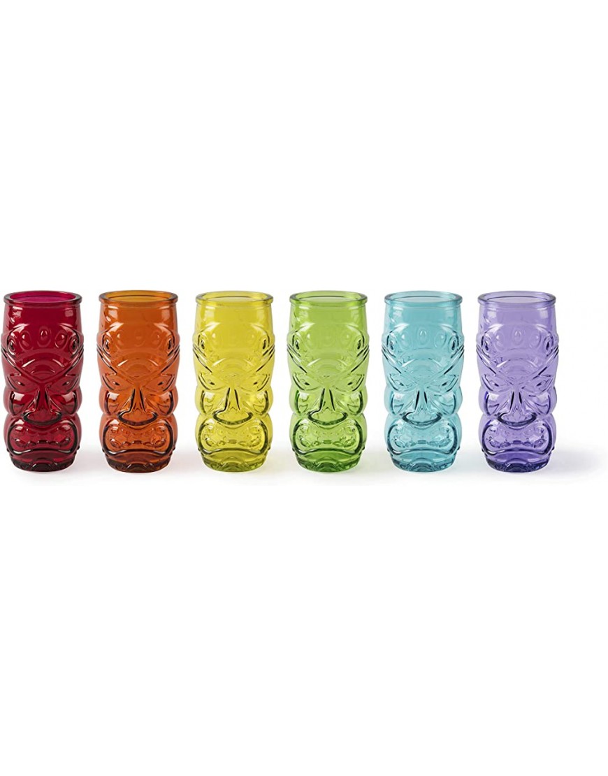 Excelsa Tiki Lot de 6 verres Multicolore Long Drink 550 ml verre - BWJVMAEEK