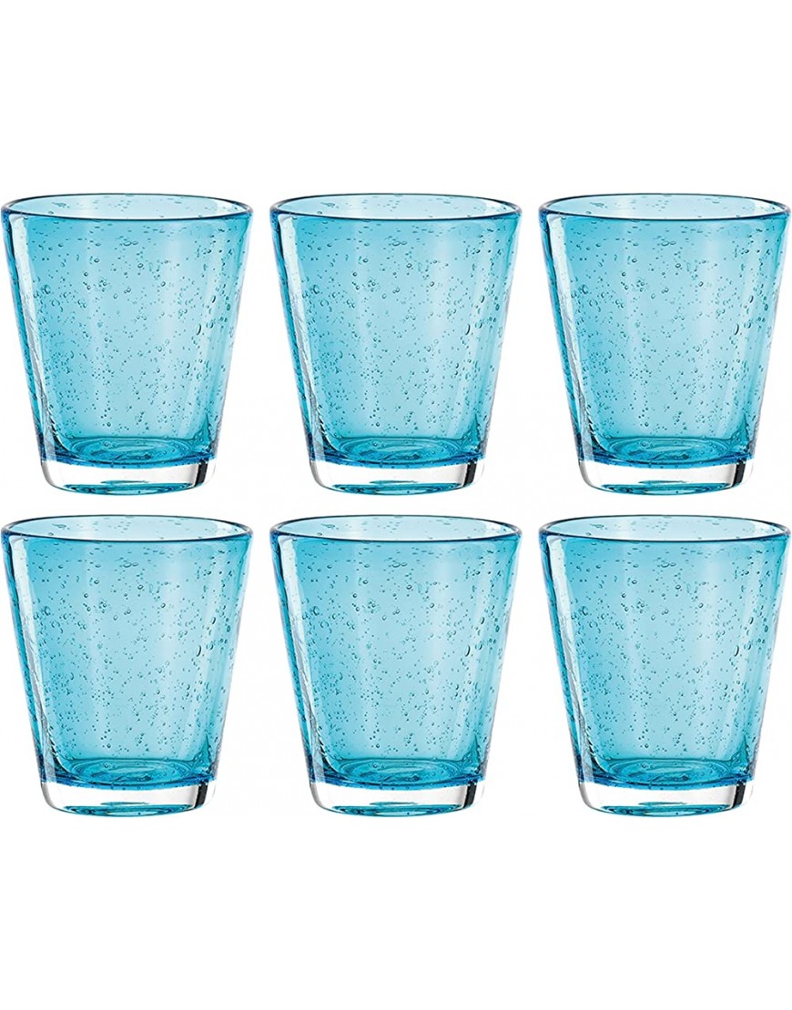 Leonardo 034759 Burano Lot de 6 verres à eau fabriqués à la main Passe au lave-vaisselle Bleu clair 330 ml - BVKE9UQVU