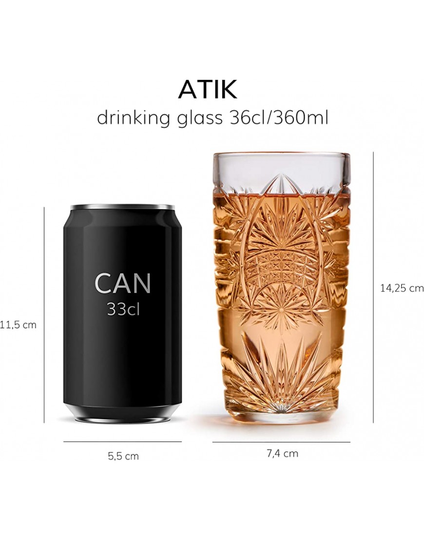 Verre long drink Atik de Libbey 360 ml 36 cl 6 unités design vintage vont au lave-vaisselle haute qualité - BNV1VLSMF