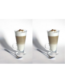 Contemporain Macchiatto Mugs à café Latte avec poignée 260 ml-Lot de 2 cuillères longues incuded 2 - BWME5WPKE