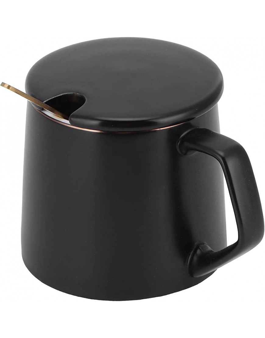 plplaaobo Tasse en céramique Fashon de 320 ML Tasse à café avec cuillère à Couvercle Cadeau Cadeau pour Bureau à Domicile et Cadeau de NoëlLaissez Noir - B41WKQPQO