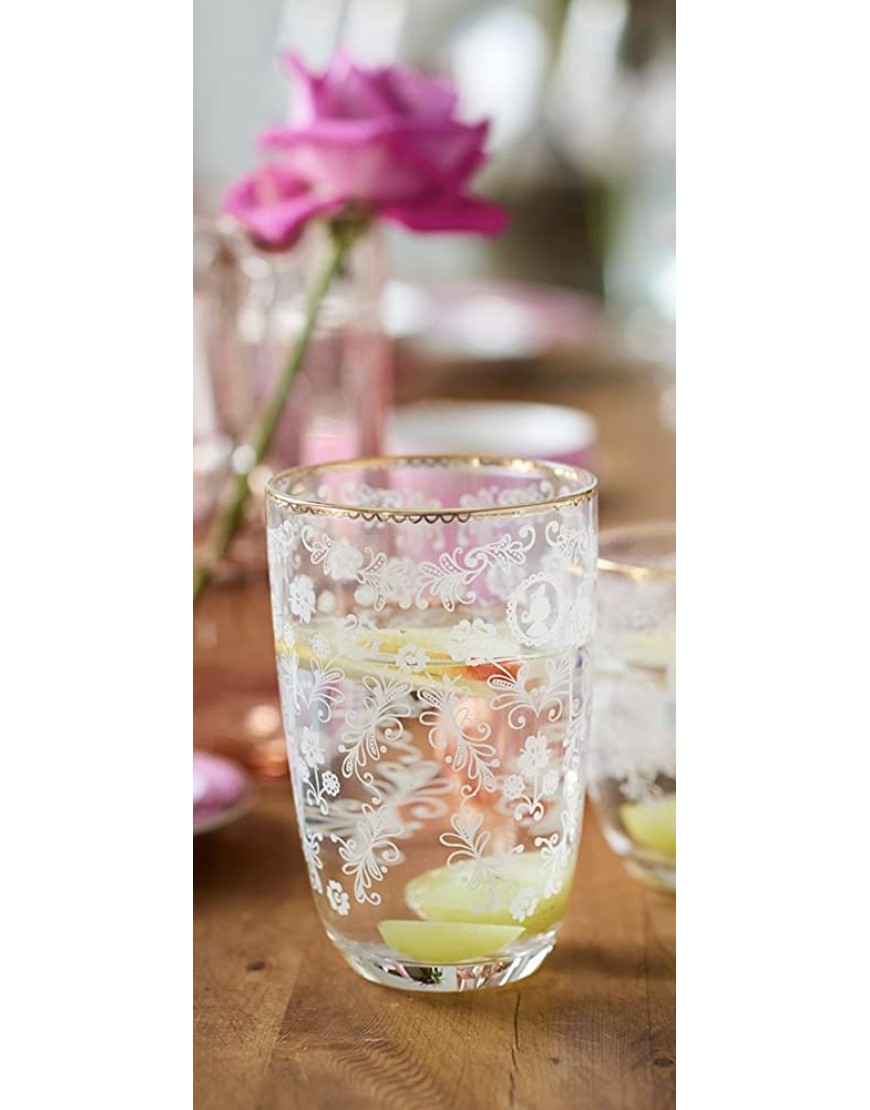 6 x PIP Set de verres long drink Verre Floral Diamètre 12,5 cm Hauteur 8 cm - BB81KMGBK