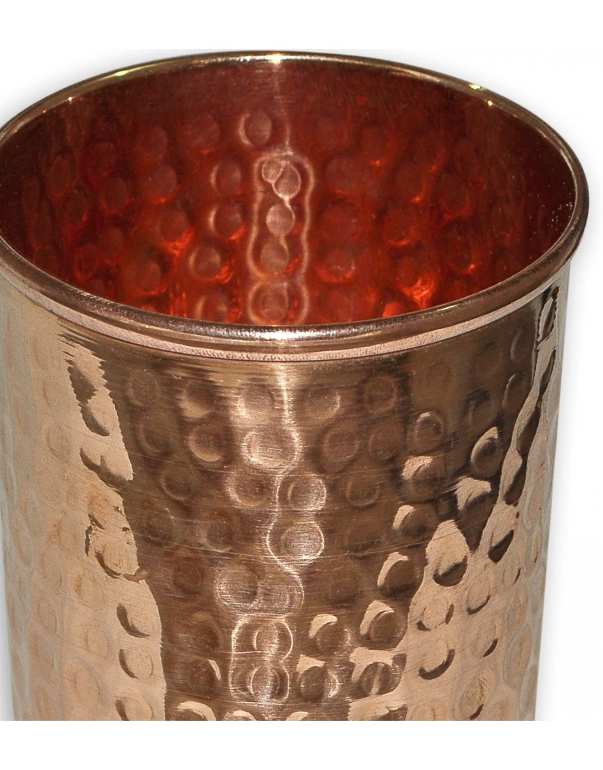 Pack of 2 Handmade pure Copper glass cup for water india Pack of 2 - BW3E8QDIX