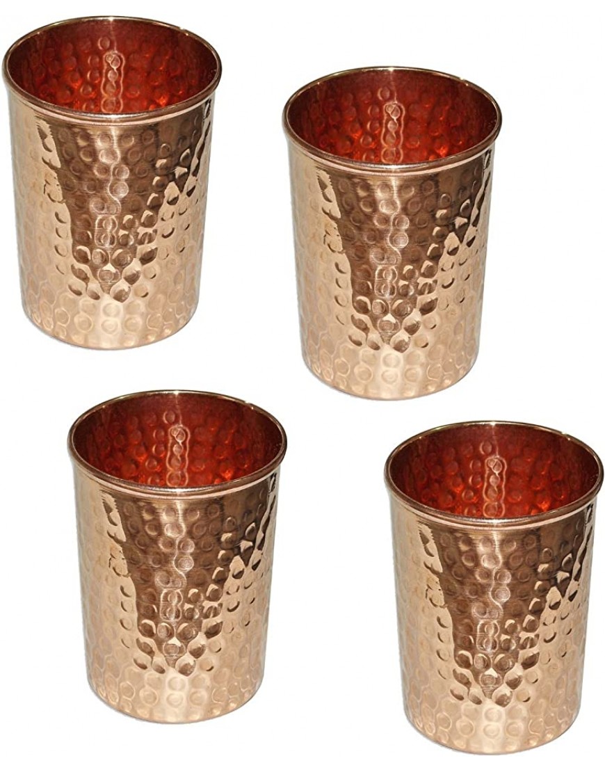 Pack of 2 Handmade pure Copper glass cup for water india Pack of 2 - BW3E8QDIX