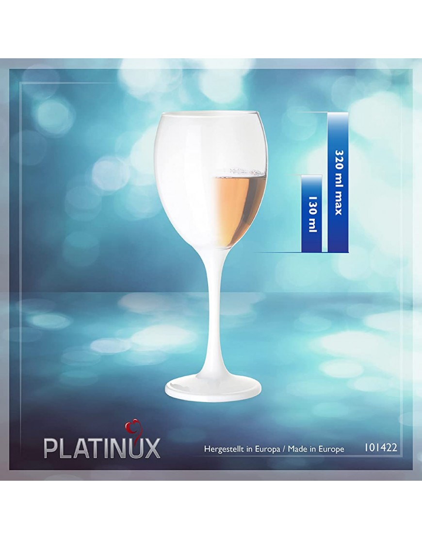 Platinux Lot de 6 coupes à vin En verre massif Pour vin blanc vin rouge et eau 320 ml - B583EUXNO