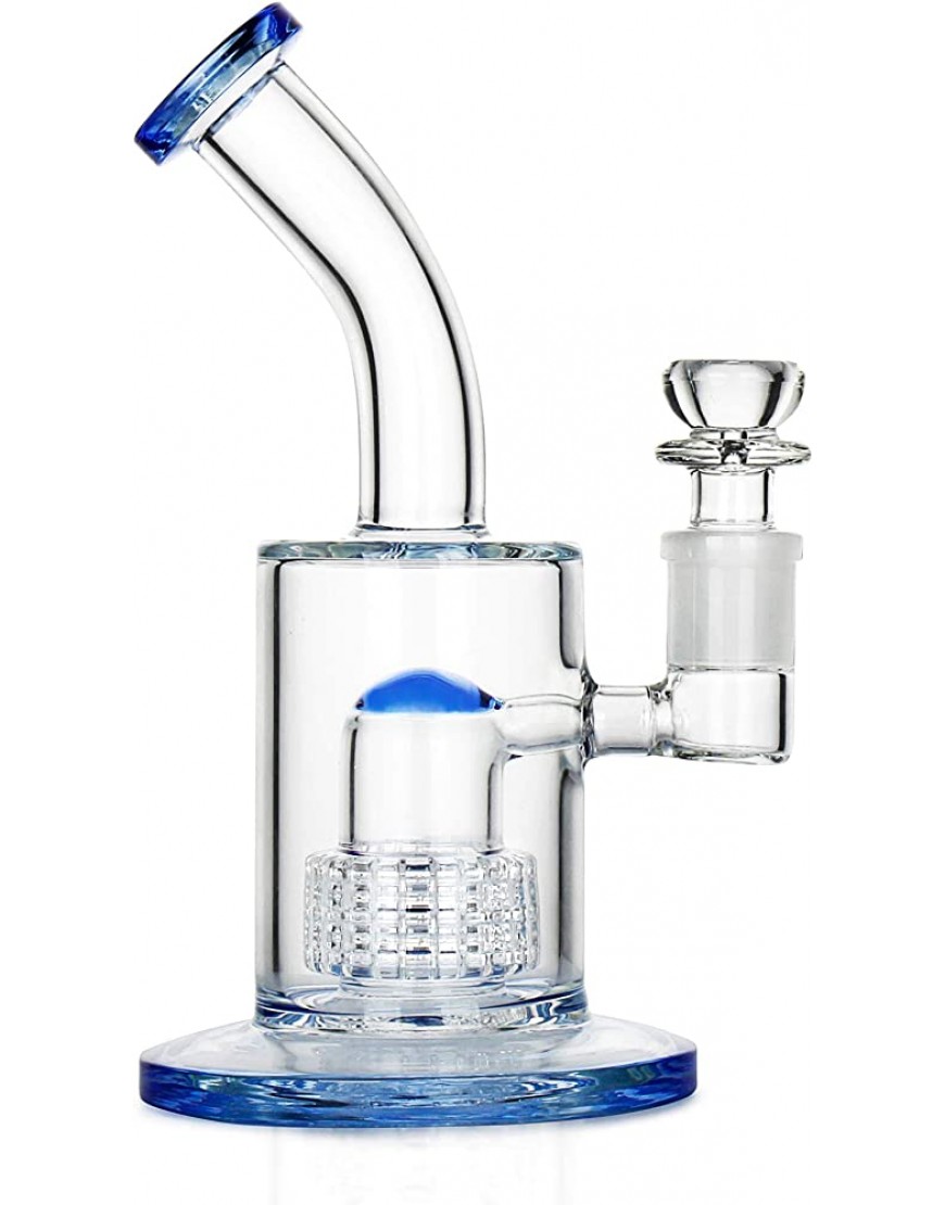The7boX Pipe à eau épaisse en verre fumé bleu avec percolateur 18,8 mm - BK3A1YVZD