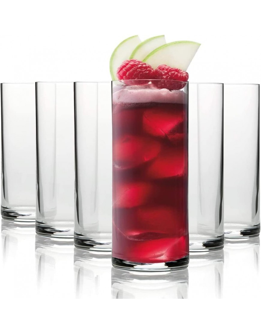 Verres à long drink professionnels Passe au lave-vaisselle Lot de 6 260 ml Tous les verres sont soufflés en une seule pièce et ont un bord de bouche poli apaisé. - BKKKNWAWI