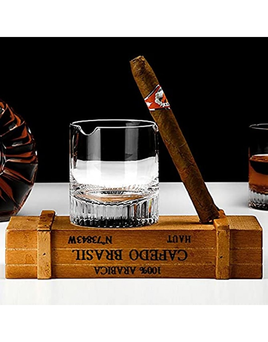 AleXanDer1 Verre Whisky Crystal Cigar Cupe Verre Verre Verre Verre Verre De Whisky avec Titulaire Cigare Coussine Barre de fête à la Maison Verre Boire Capacity : 350ml Color : Cigar Glass - BD1J5TWZL