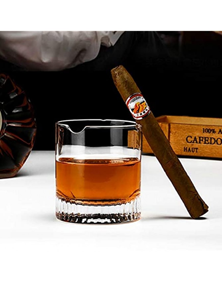 AleXanDer1 Verre Whisky Crystal Cigar Cupe Verre Verre Verre Verre Verre De Whisky avec Titulaire Cigare Coussine Barre de fête à la Maison Verre Boire Capacity : 350ml Color : Cigar Glass - BD1J5TWZL